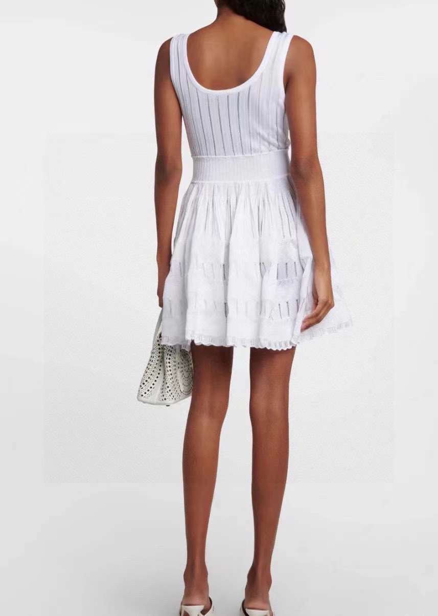 Festival mini skirt tender dress vestidos vestido 2024 slim-fit vest knit dress women hollow waist fashion sleeveless halter skirt femme chinese dress