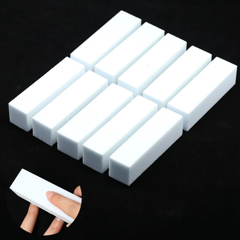 Nail Art Buffer Grinder Buffing Block White Nail File For Pedicure Tips Manicure Care Sponge Buffer Gel Polish Accessories Tools 240627