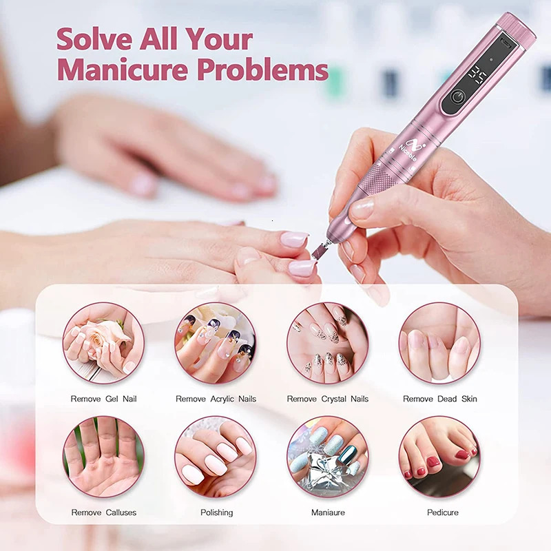 35000RPM Electric Nail Drill Machine For Manicure With LED Display Milling Cutter For Gel Polishing Nail Drill Pen Nail Salon 240627