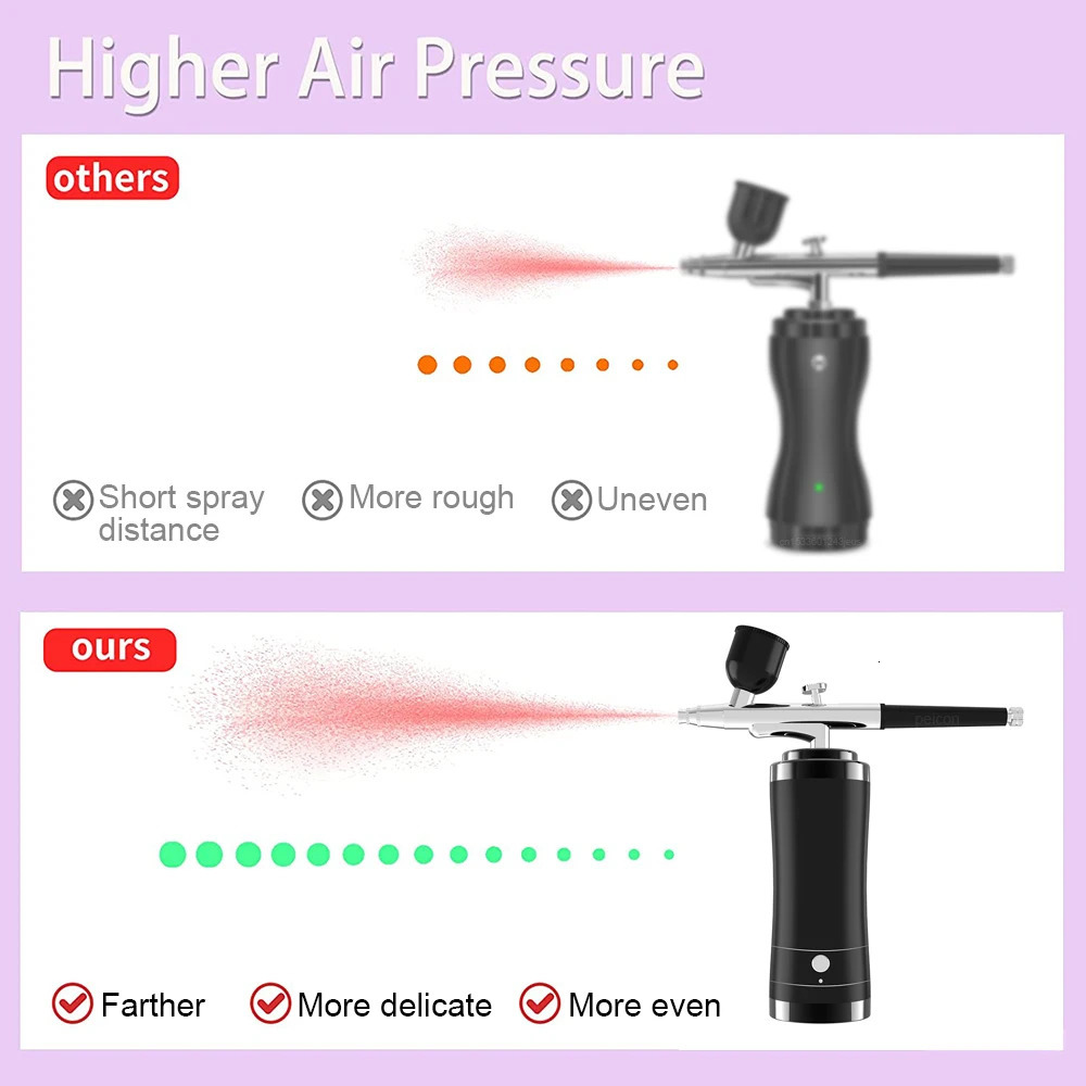 Airbrush Nail With Compressor Portable Airbrush Nail Art Compressor For Nails Cake Painting Crafts Air Brush Kit Nails Spray 240627