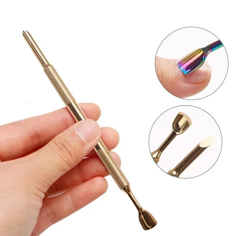 1pcs Double-ended Stainless Steel Cuticle Pusher Dead Skin PushPedicure Manicure Nail Art Cleaner Care Tool 240627