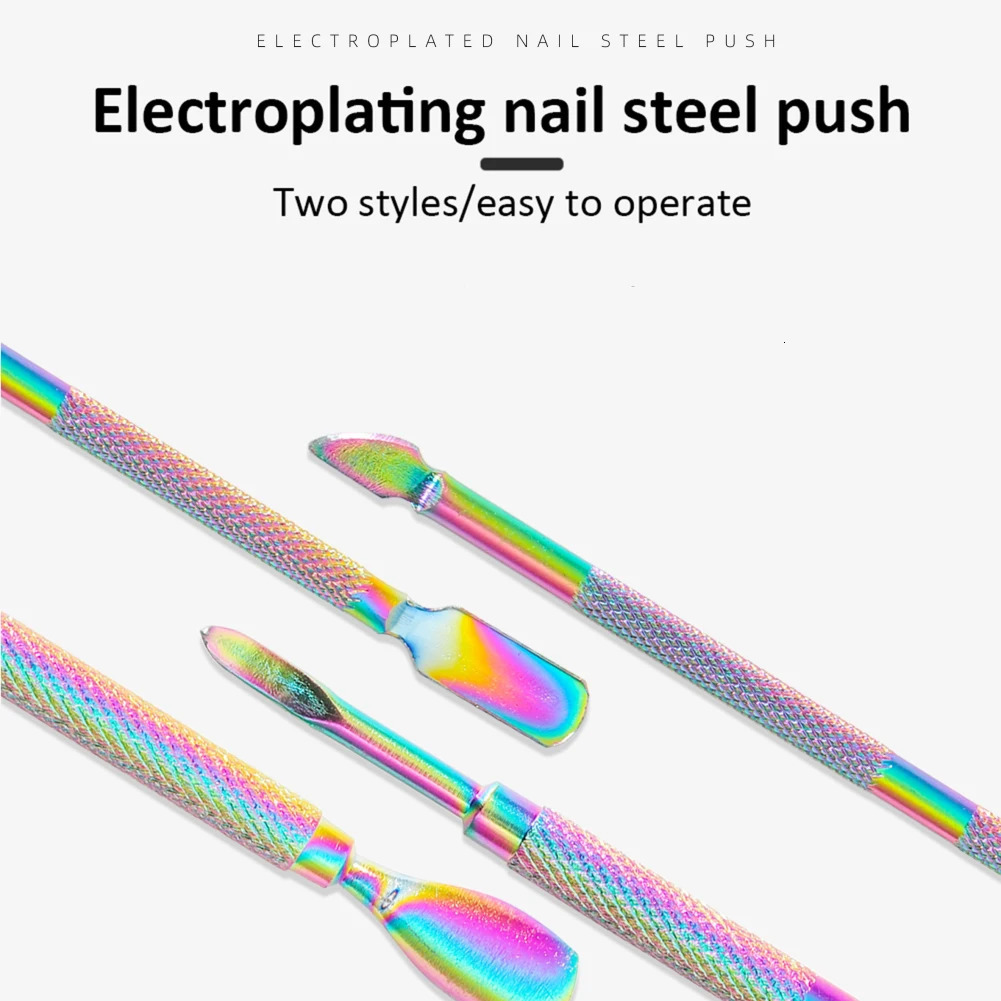 Stainless Steel Nail Art Cutter Scissor Cuticle Clipper Pusher Dead Skin r Kit Manicure Pedicure Tools Nail Push 240627