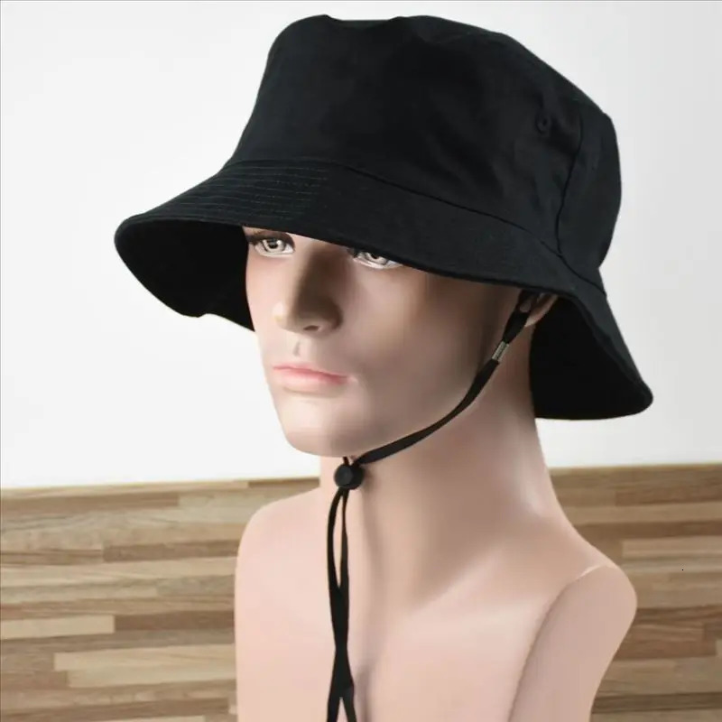 Men Large Size Fisherman Hat Pure Cotton Sun Cap Male Bucket Hat Big Head Man Plus Size Boonie Hat 57-60cm 60-62cm 62-64cm 240626