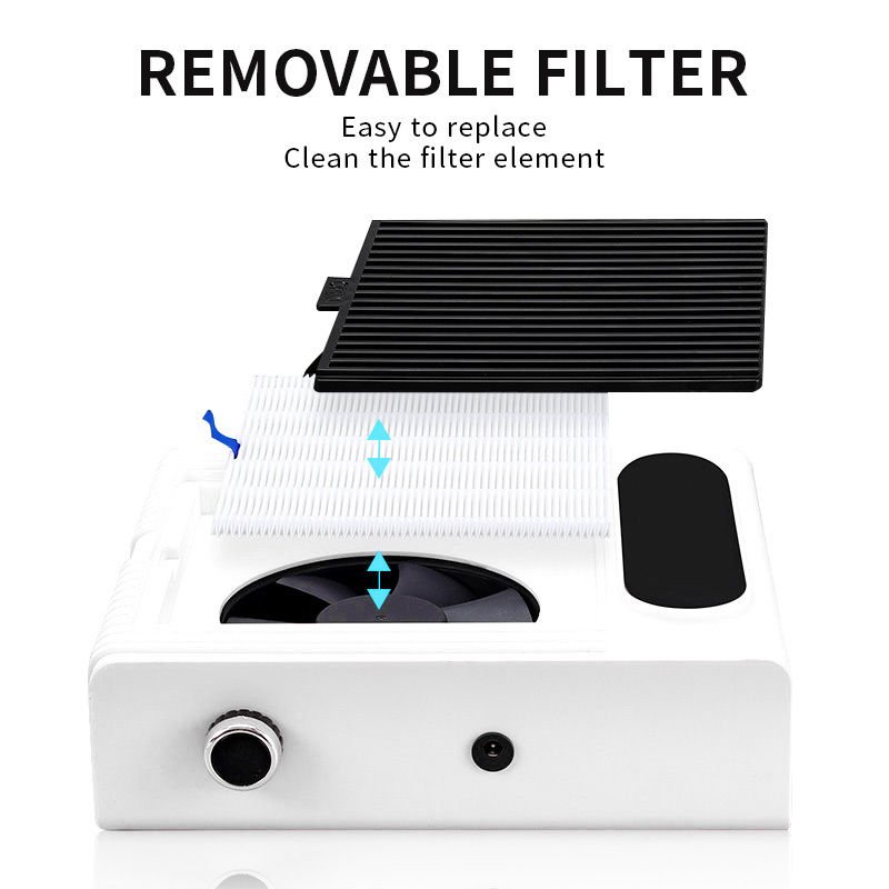 Nail Dust Collector Vacuum Cleaner Gel Nails Powder Reducer Absorber Sucker Extractor Fan for Manicure Professional Aspirator