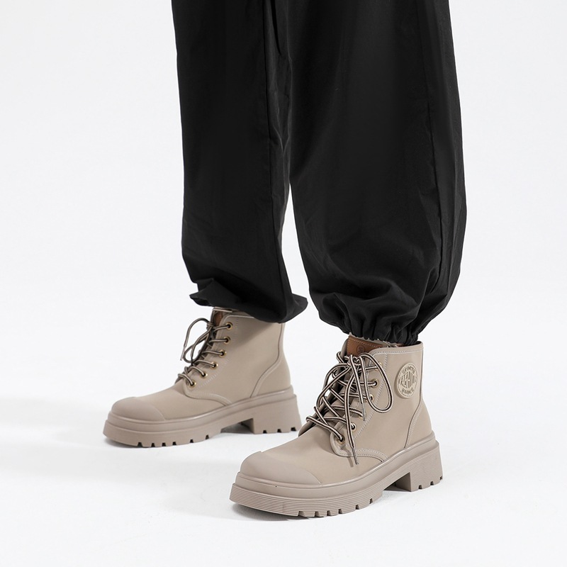 Short Women's 2023 Autumn/Winter New British Style Thick Sole Lace up Work Casual Martin Boots