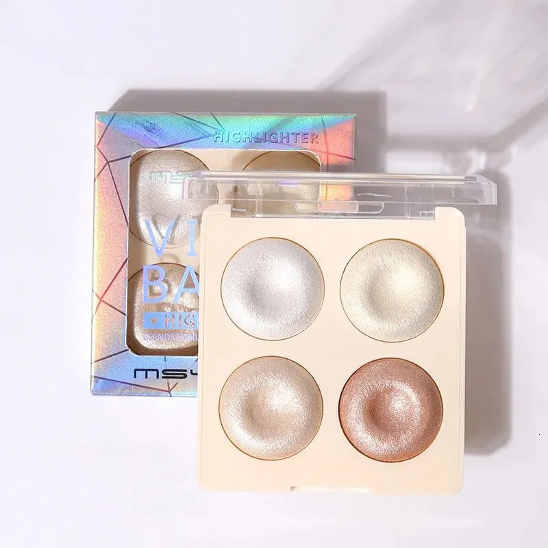 -Selling Four-Color Pearlescent Baked Powder High-Gloss Eye Shadow Con Blush Baked Powder Makeup Eye Shadow Palette 240627