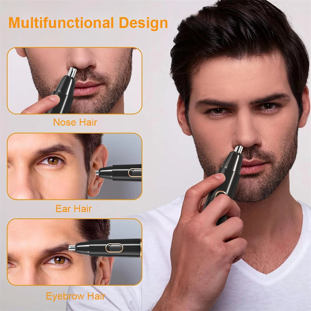 Nose Hair Trimmer Rechargeable Trimmer for Men Nose Hair Removal Painless Nose Trimmer for Ears Electric Nose Hair Clipper 240627