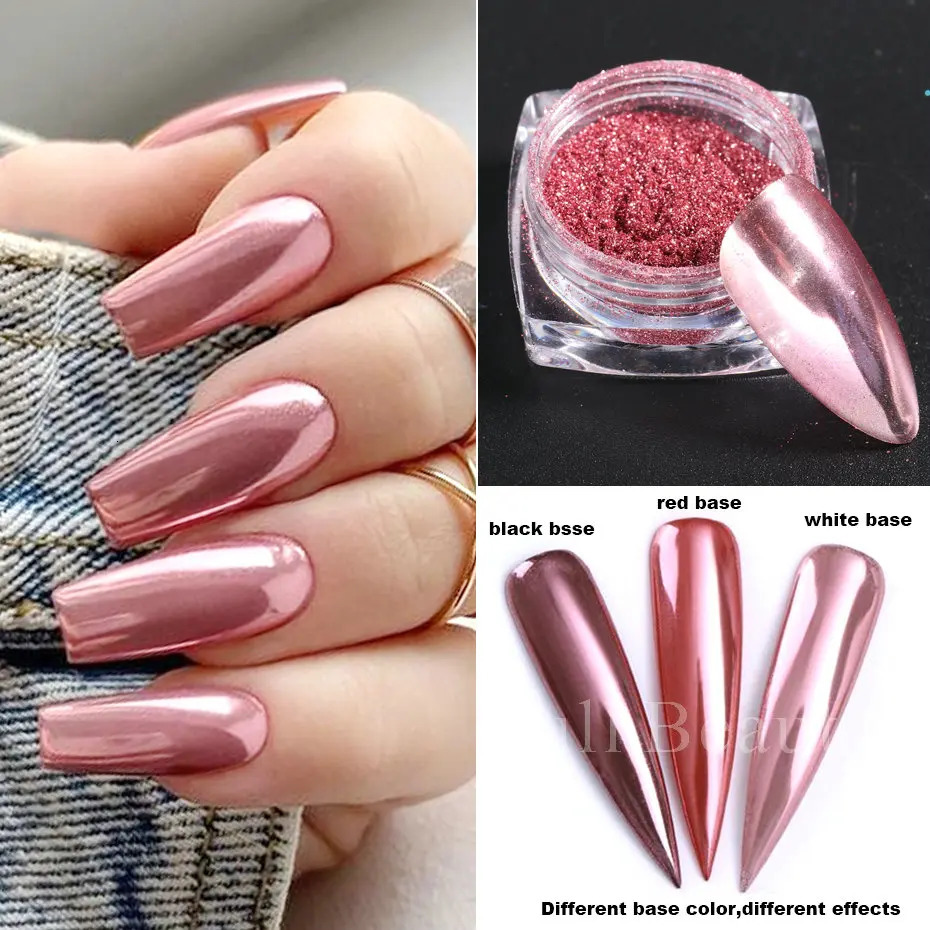 1723 Colors Metallic Chrome Nail Powder Set Y2K Magic Mirror Decor Rubbing Glitter Pigment Flakes Manicure Accessories LAMCB 240627