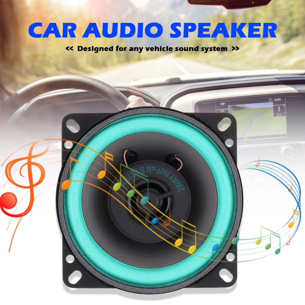 VO-402 4 inch 2 Way 100W Universal Car HiFi Coaxial Speaker Rubber Metal Audio Loudspeaker for Vehicle Audio System