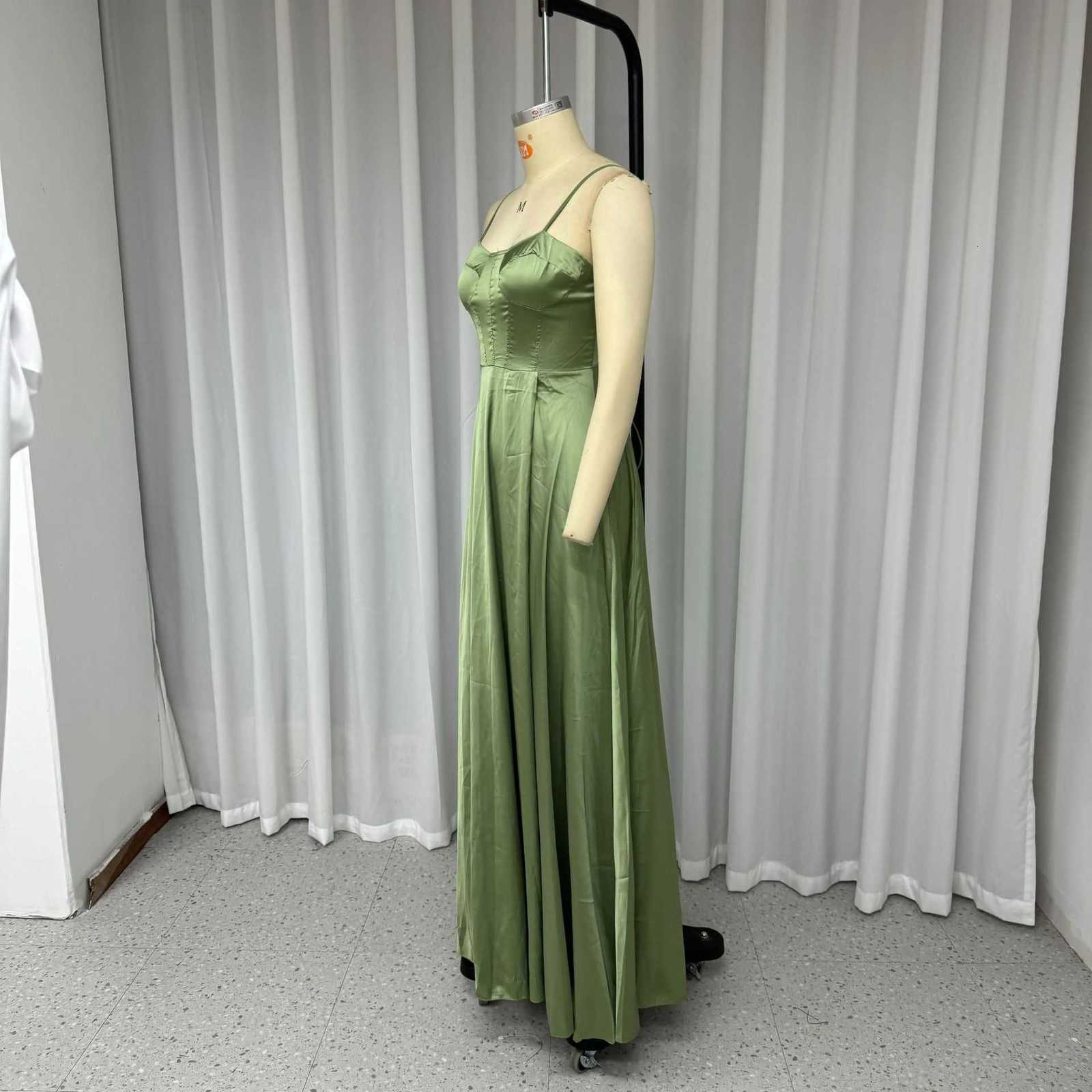 Basic Casual Women Dresses Women's Summer New Sexy Sleeveless Solid Silk Satin Split Dress