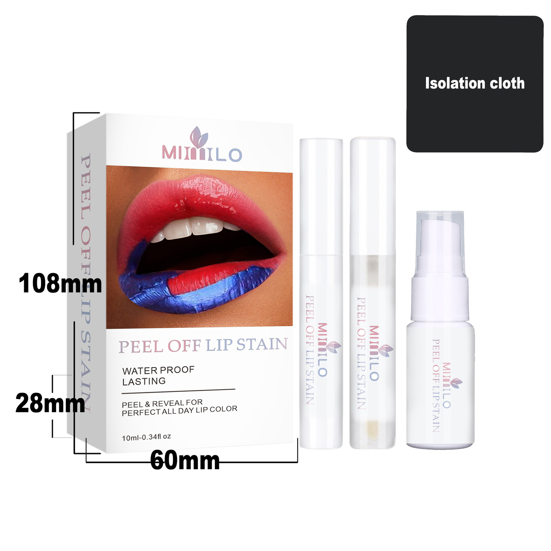 Wonder Liquid Blading Peel & Reveal Lip Color Kit Amazing Peel Off Liquid Lipstick Long Lasting Tear Off Lip Gloss Lip Stain Kit