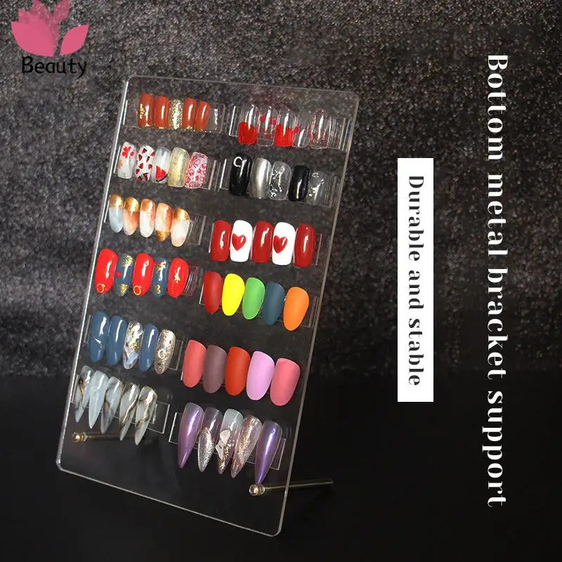 Model Nail Display Board Acrylic Nail Gel Polish Varnish Color Display Card Book Chart False Nail Tips Dedicated Painting Show 240627