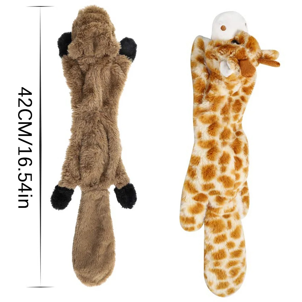 Chew Squeaker Squeaky Pet Plush Stuffingless Fox Fur Toys For Small Medium Large Dog Pets Supplies 1PC Free shipping