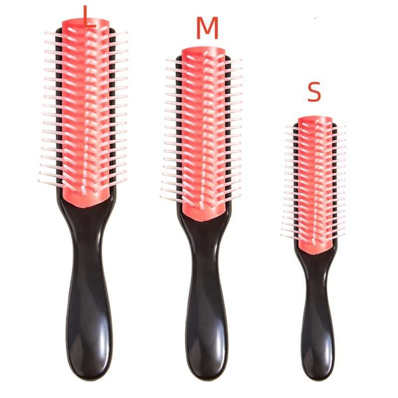 9-Row Detangling Hair Brush Denman Detangler Hairbrush Scalp Massager Straight Wet Comb for Women Men Salon Curly hair brush F628-5