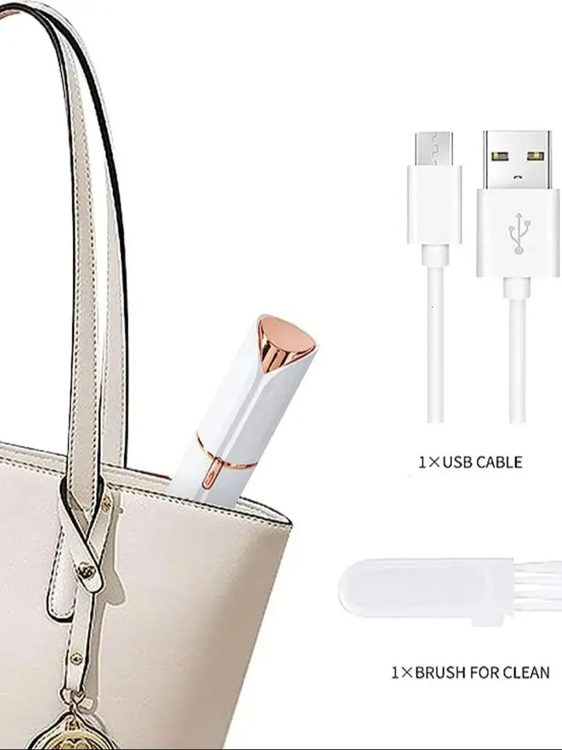 Touch Womens Painless Hair Remover Blush Portable Lady Shaver Rechargeable Body Hair Remover for Face Belly Peach Fuzz 240627