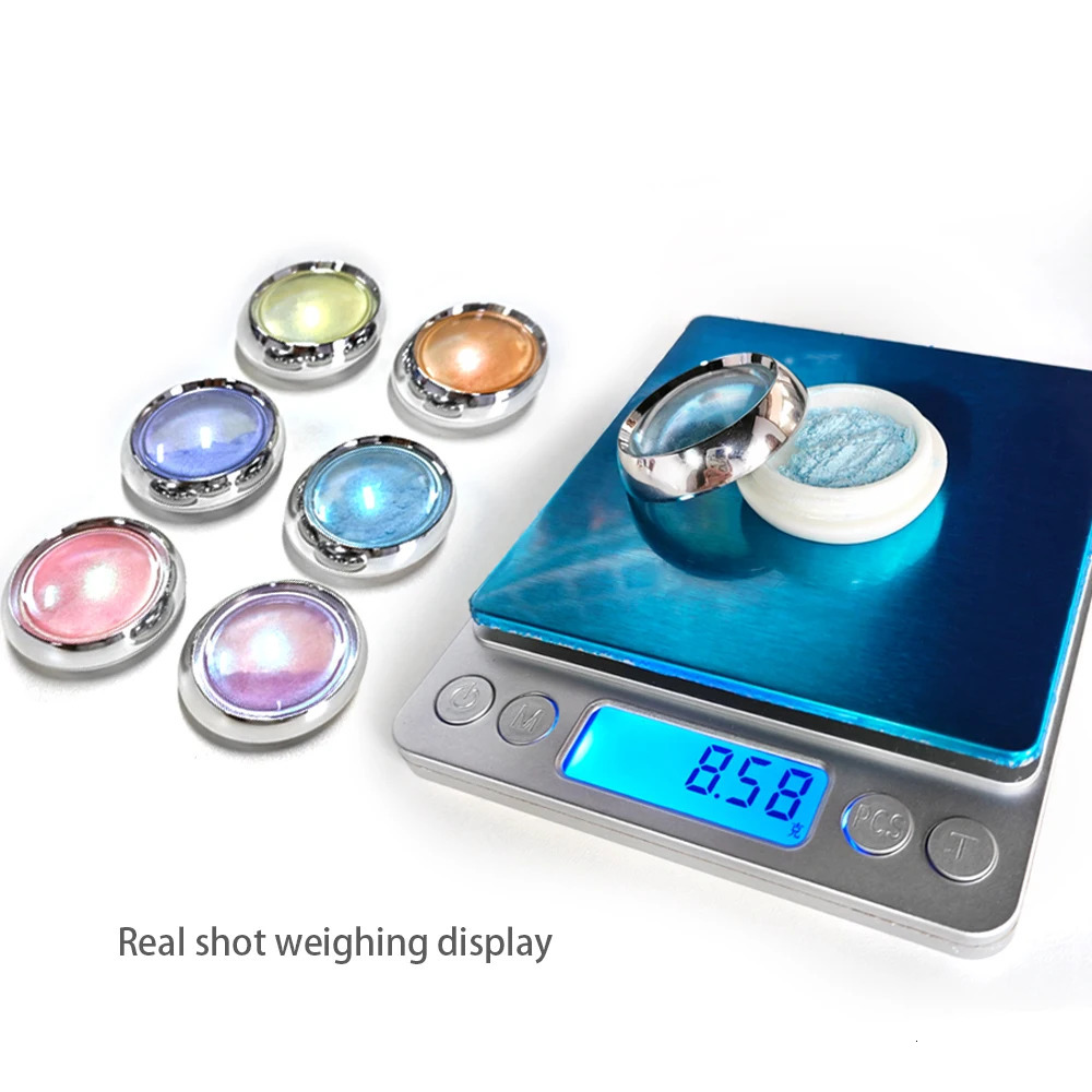 6pcs Shimmering Aurora Nail Powder - Multichrome Metallic Mirror Effect Chameleon Gel Polish - Transforming Holographic 240627