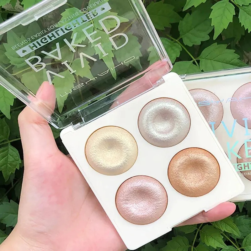 -Selling Four-Color Pearlescent Baked Powder High-Gloss Eye Shadow Con Blush Baked Powder Makeup Eye Shadow Palette 240627