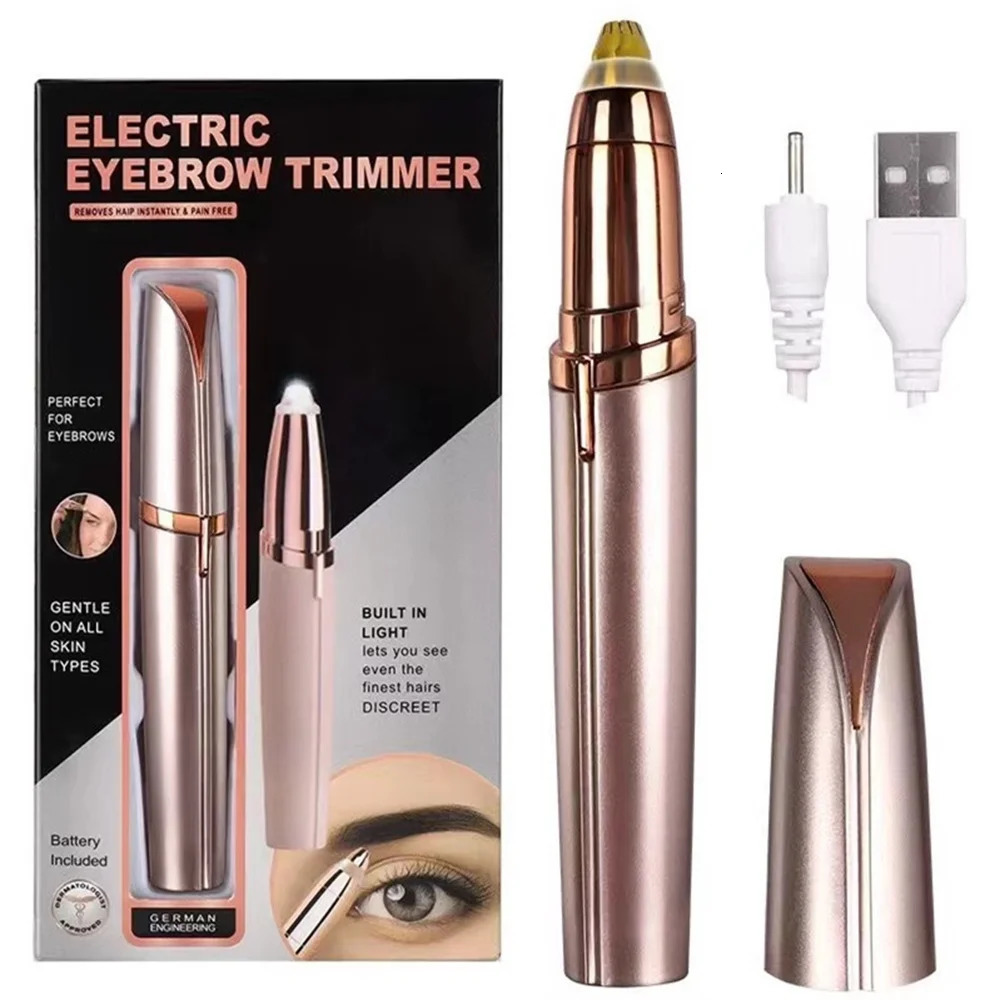 Electric Eyebrow Trimmer Eye Brow Shaper Pencil Face Hair Remover For Women Makeup Painless Automatic Eyebrow Shavers Depilator 240627