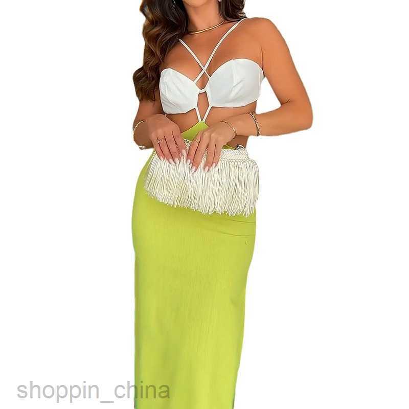 Basic Casual Women Dresses Fashionable Women's New Fashionable and Sexy Lace up and Strap Colorful Dress