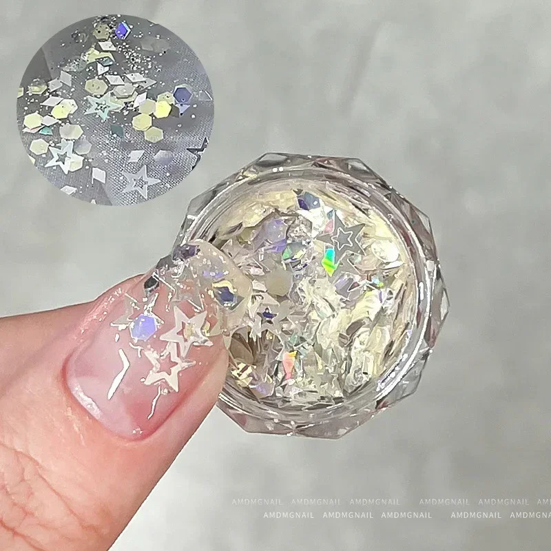 Nail Art Heartbeat Shape Holographic Glitter Sequins for Resin DIY Making Art Craft Nail Makeup Decoration Accessories 240627