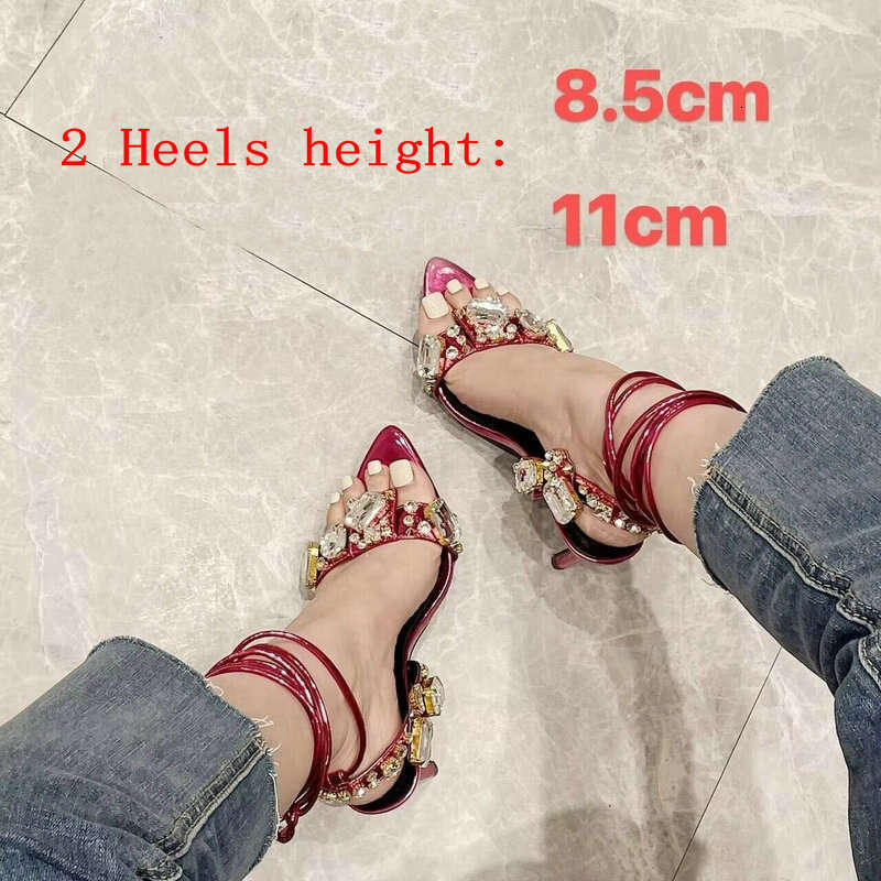 Crystal Sexy Heel Pumps Women High Heels For Wedding Shoes Woman Sandals Gold Sliver Sandalias Mujer 2023 Kq3