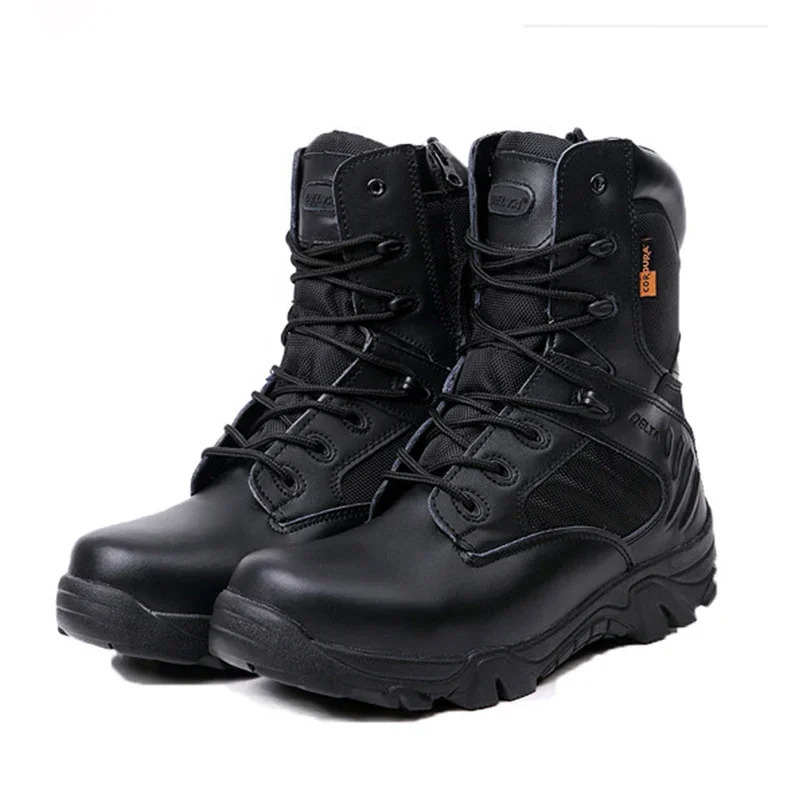 Winter Men Boots Tactical Special Force Waterproof Leather Desert Work Shoes Mens Combat Ankle Boot 240628