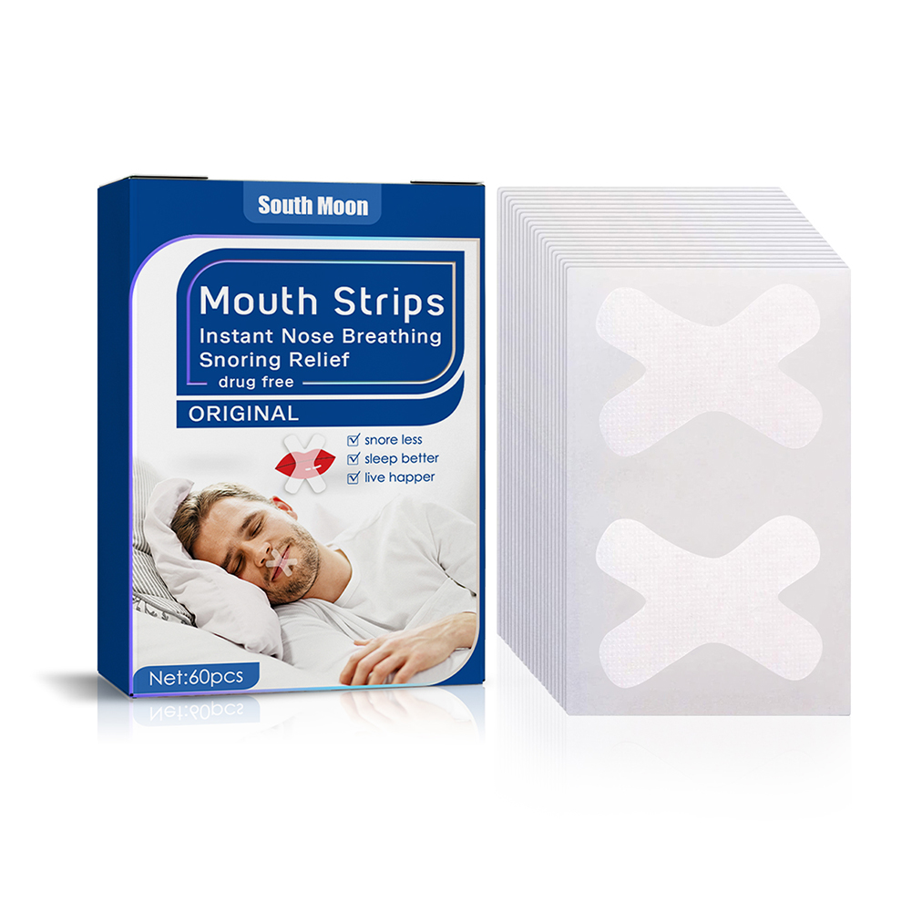 60Pcs Anti Snore Mouth Tape Sleep Strip Nasal Lip Stickers Paste Better Nose Breathing Improved Nighttime Sleeping