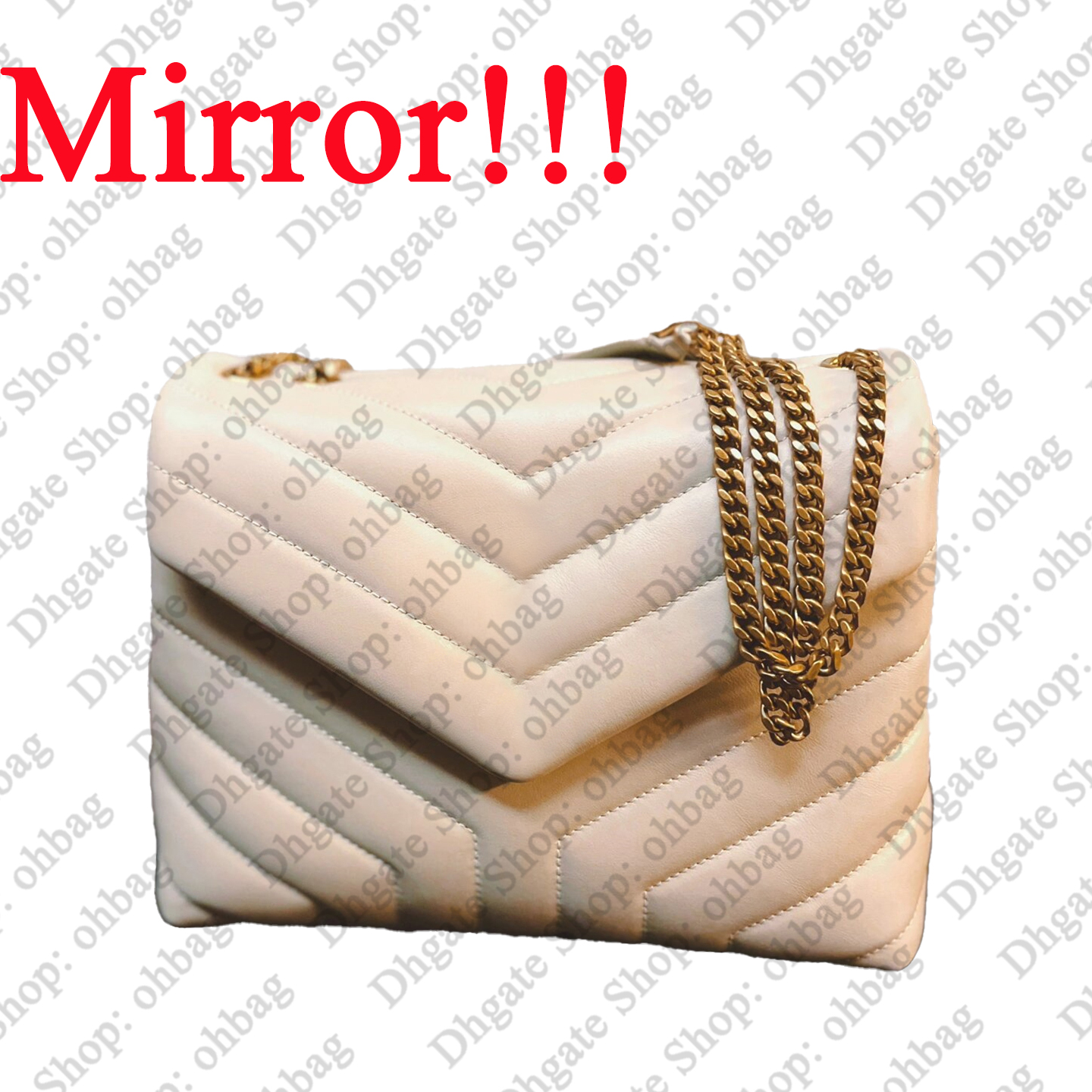 12A Designer Loulou Bag Small Medium Womens Chevron Quilted Bags Genuine Leather Envelope Bag Handbags White Purse Crossbody Shoulder Gold Chain Bag With Box