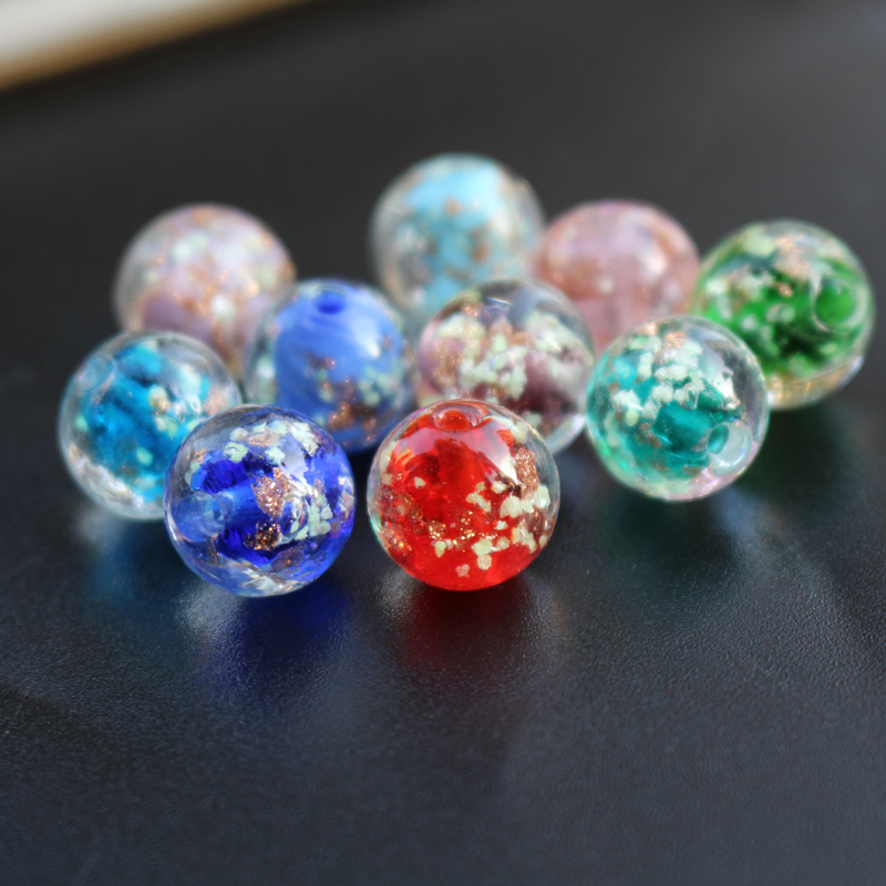 8 10 12mm Mix Pink Blue Luminous Handmade Lampwork Glass Beads Glow In Dark for Jewelry Bracelet Making DIY Materials Bead Bulk