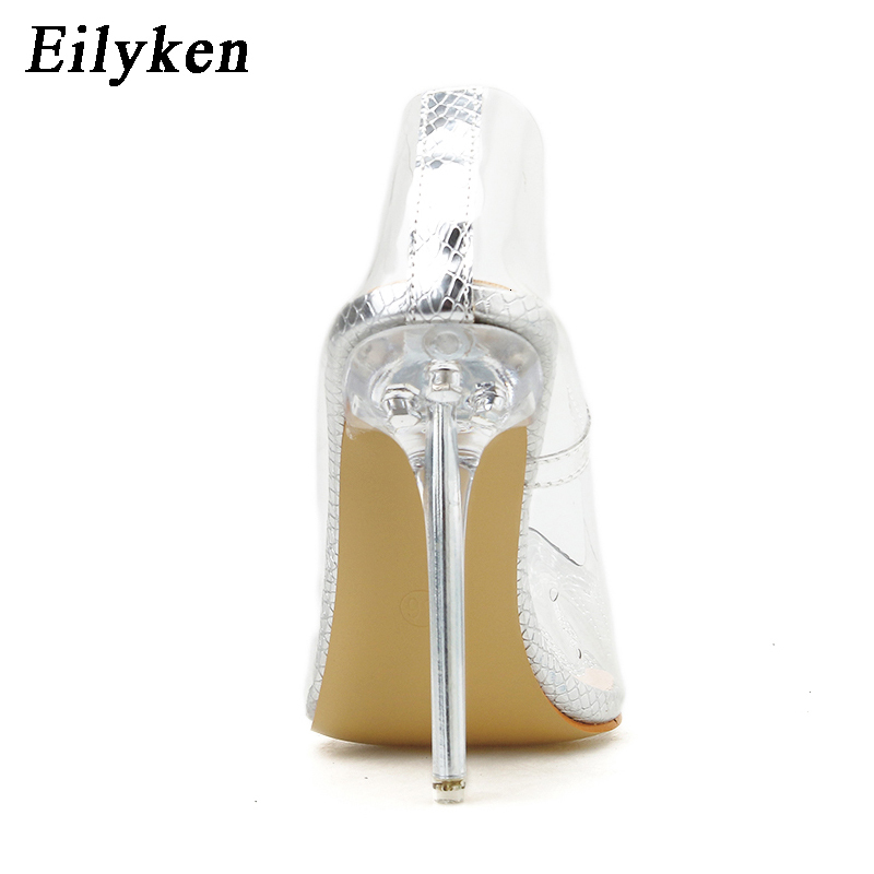 Eilyken Fashion PVC Transparent Crystal Women Pumps Sexy Pointed Toethin High Heels Wedding Party Shoes For Sier Size 41 42