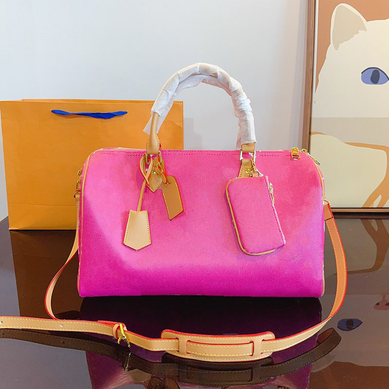 Designer Pink Travel Bag Women Tote Fashion Shoulder Bags Purple Outdoor Handbag 40cm Tom_bag
