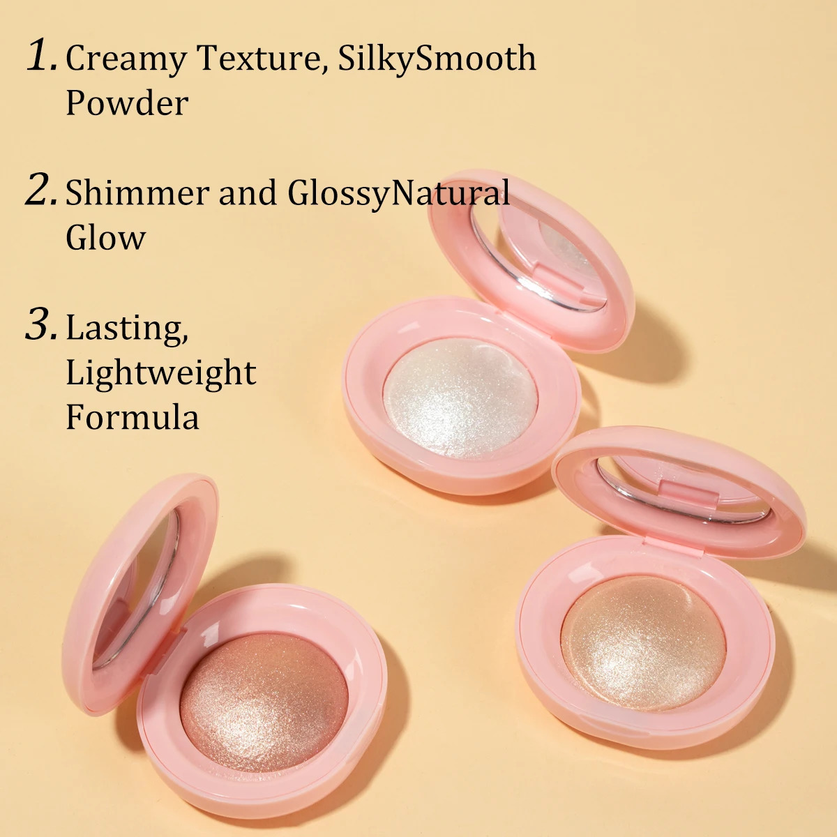 Mini body face Highlighters 4-Color High-Shine Pastel Highlighter Palette Radiant Long-Lasting Glow Pressed Powder Bronzer 240627