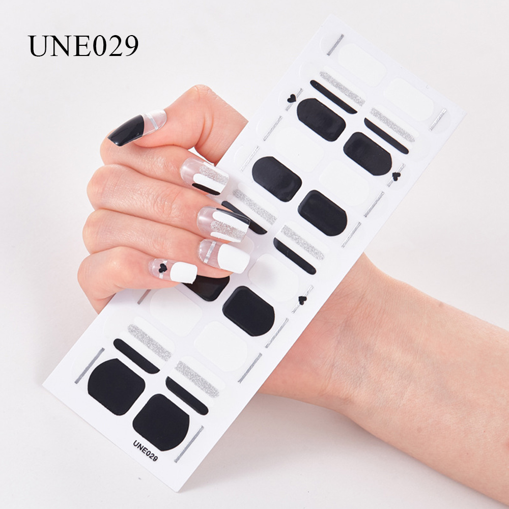 22 Tips Nail Art Stickers Full Cover Nail Polish Stickers DIY UV Gel Polish Nail Wraps Strips Professional Nails Decorations