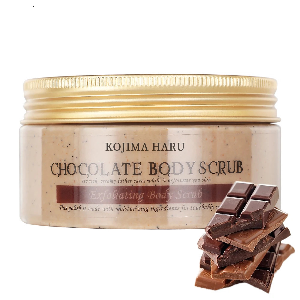 200g7.05oz Chocolate sugar body scrubExfoliate Face Wash Removes Dead Skin CellsPore Cleanser bath spa body hygiene product 240627