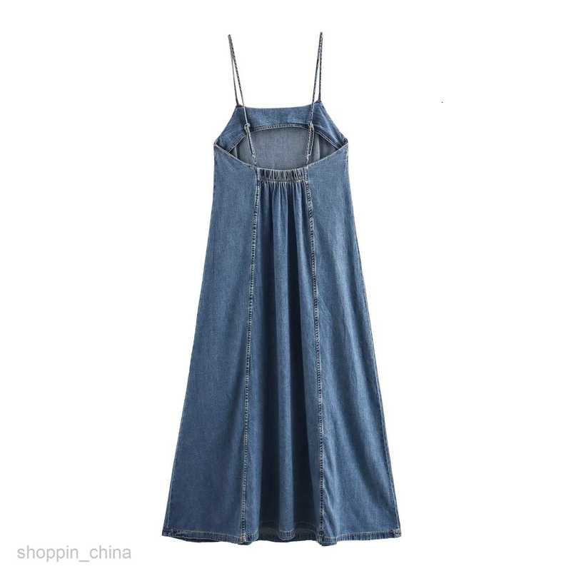 Basic Casual Dresses Women skirt women's summer denim style temperament backless suspender dress midi dress for women