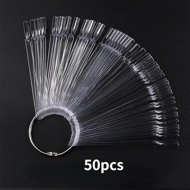 Nail Art False Tips Display Stand Spiral Shelf Showing Gel Polish Oval Square Nails Showing Shelf Rack Manicure Practice Tool 240627