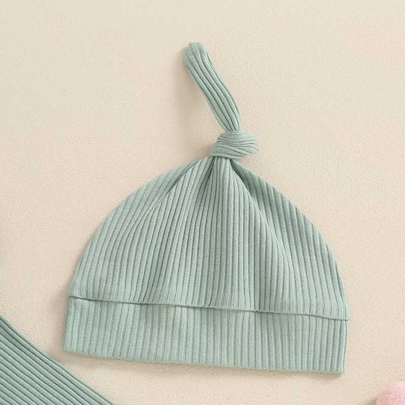 Pajamas Pixie New Baby Girls Autumn Casual 4pcs Set Long sleeved jumpsuit with ribbed pants and hat set 0-6m WX5.31