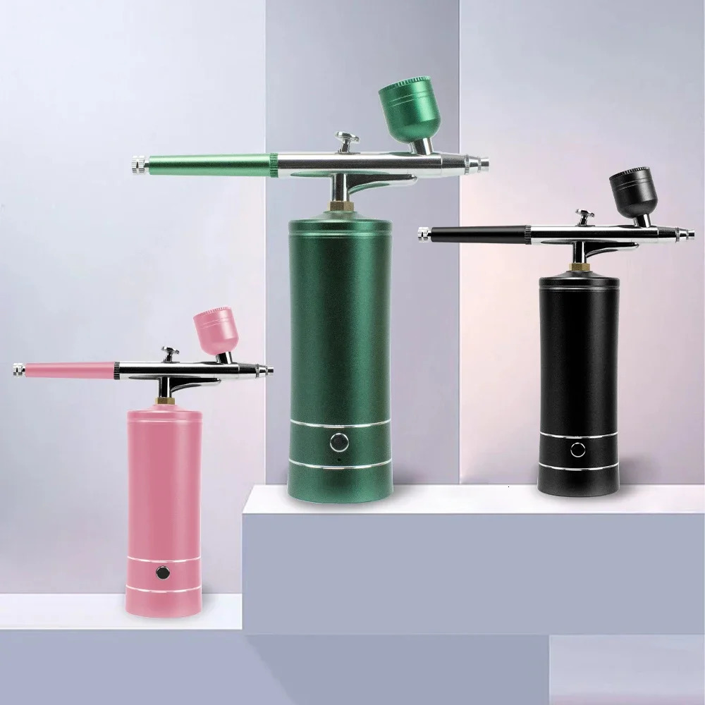 Portable Airbrush Nail Kit with Compressor Mini Cordless Sprayer Gun Perfect for Nails Manicure Art Cake Painting Craft Makeup 240627