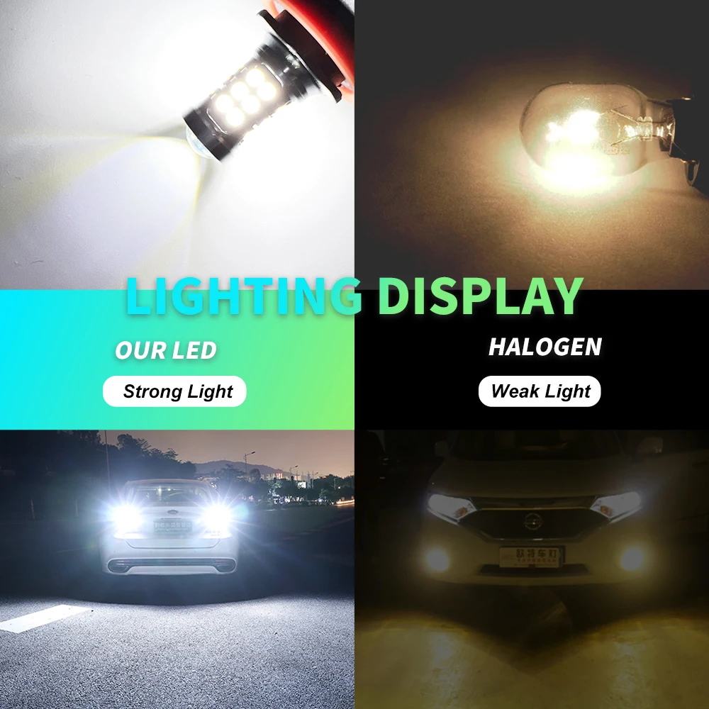 2x H8 H10 9145 H11 Led HB4 9006 HB3 9005 Fog Lights Bulb 3030SMD 6000K Car Driving Running Lamp H16 PSX24W PSX26W P13W LED Light