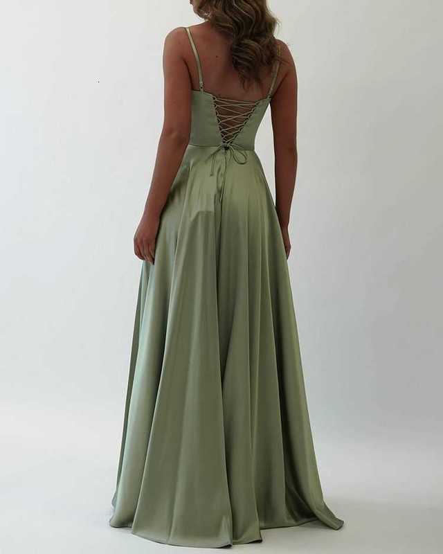 Basic Casual Women Dresses Women's Summer New Sexy Sleeveless Solid Silk Satin Split Dress
