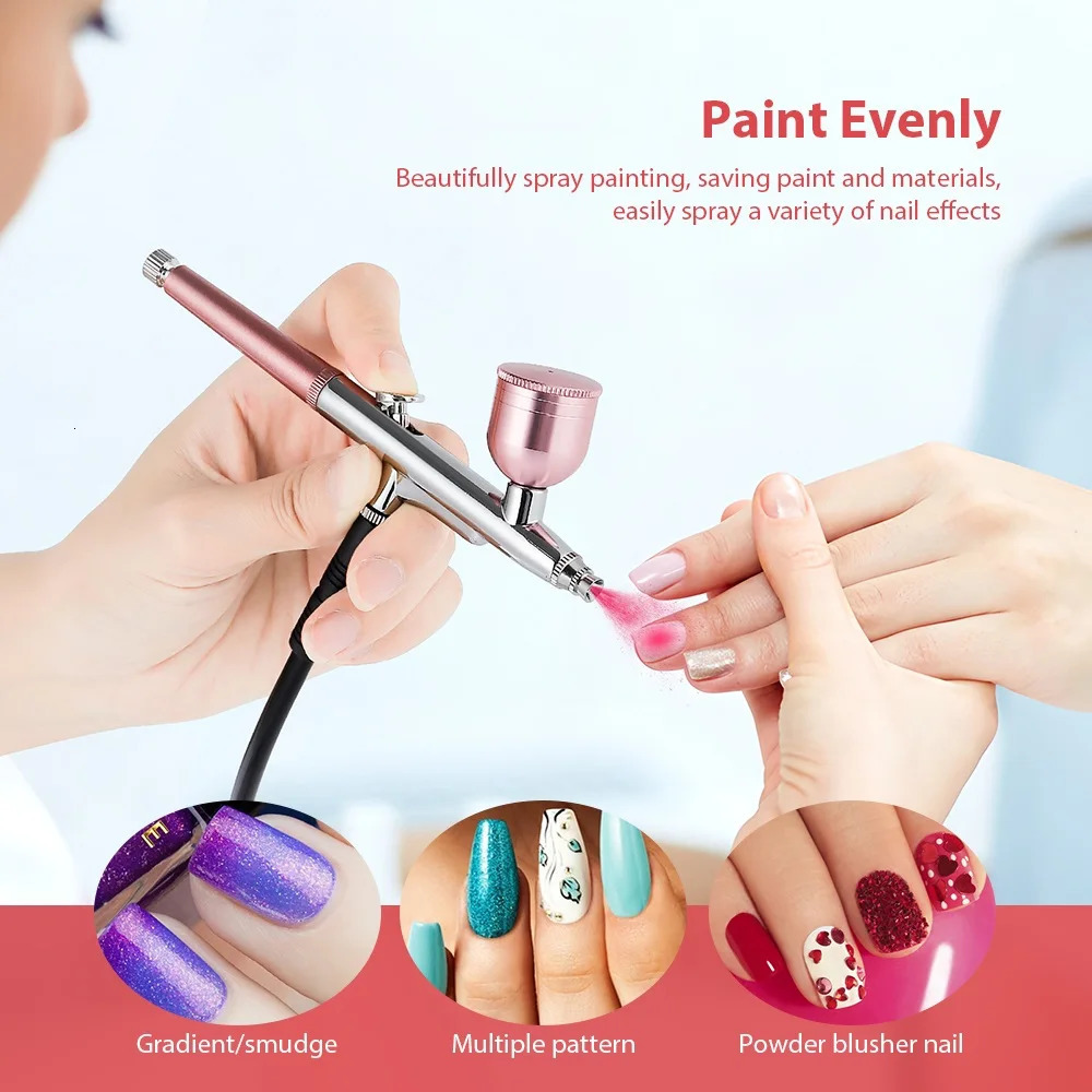 Top 0.m Portable Airbrush With 150cm Air Tube Cake Pastry Painting Sprayer Makeup Barber Nail Art Paint Spray Gun 240627