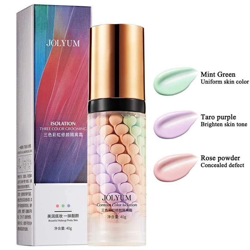 Tricolor Makeup Primer Ordinary Skin Care Breathable Three Color Isolation Milk Intensive Moisturizes Provide Deep Moisture 240627