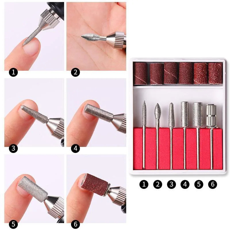 Portable Electric Nail Drill Machine Manicure Milling Cutter Set Nail Files Drill Bits Gel Polish r Tools 240627