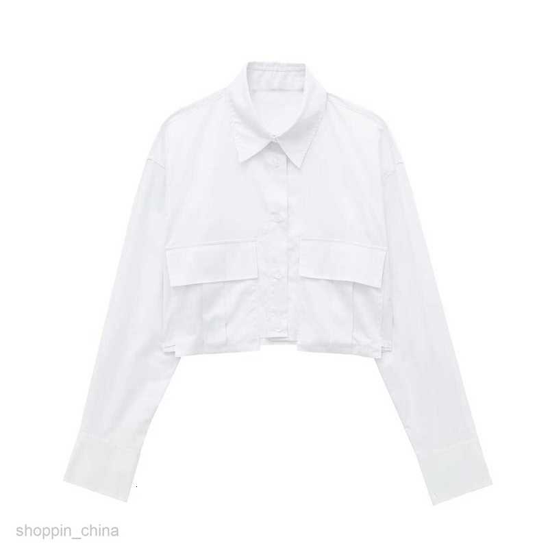 Women Jackets Coats Spring Style Double Pocket Decoration Solid Color Short Long sleeved Shirt for Women
