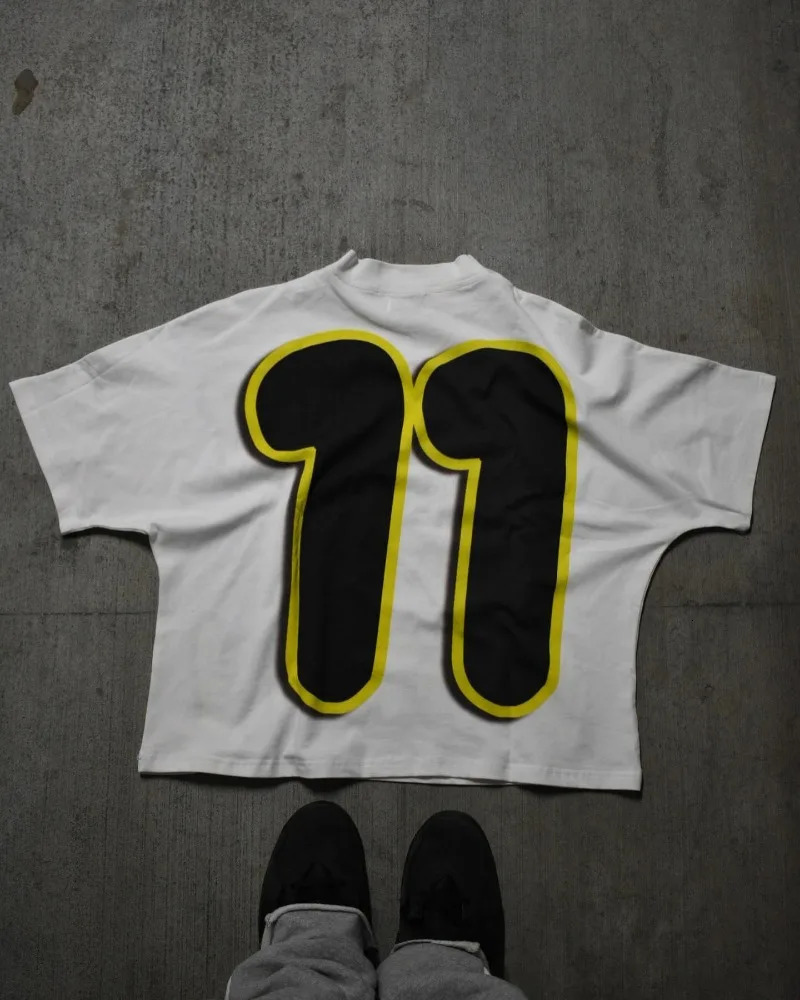 Y2K retro trendy Gothic versatile oversized prototype shortsleeved printed Tshirt mens street Harajuku casual loose top 240619