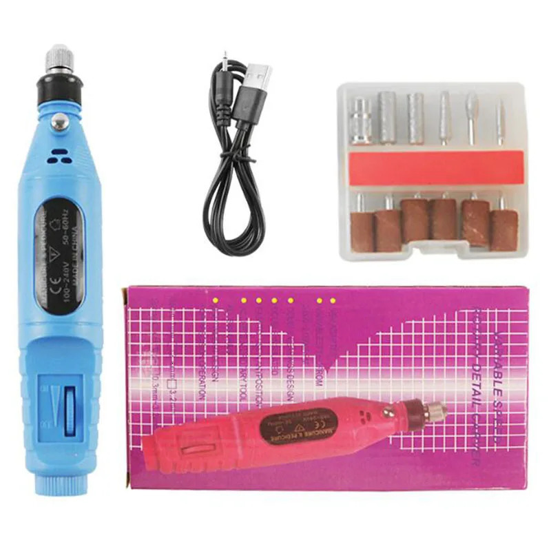 Original Electric Nail Drill Machine Set Pedicure Grinding Equipment Mill For Manicure Professional Strong Nail Polishing Tool 240627