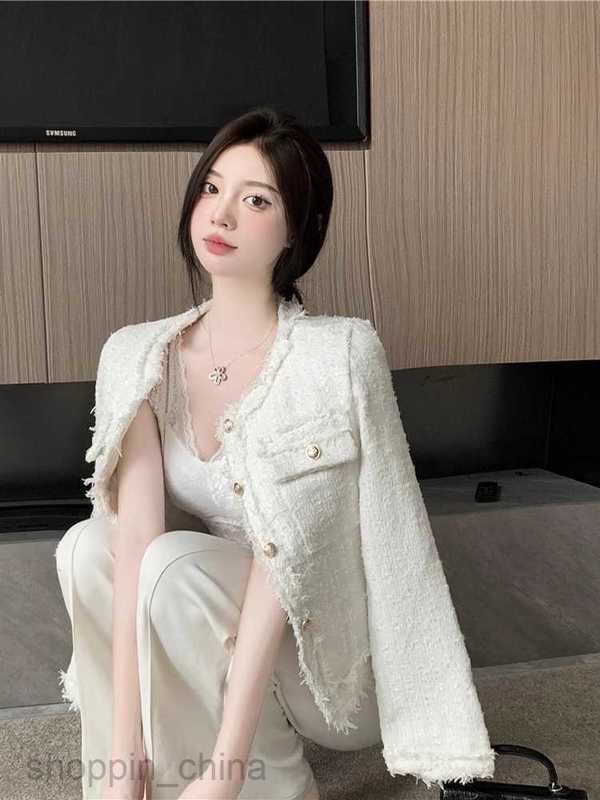 Women Jackets Coats Small Fragrant Coat for Women's Spring and Autumn New Design Sense, Elegance, Wearing Long Sleeves, Unique Short Top for Wome