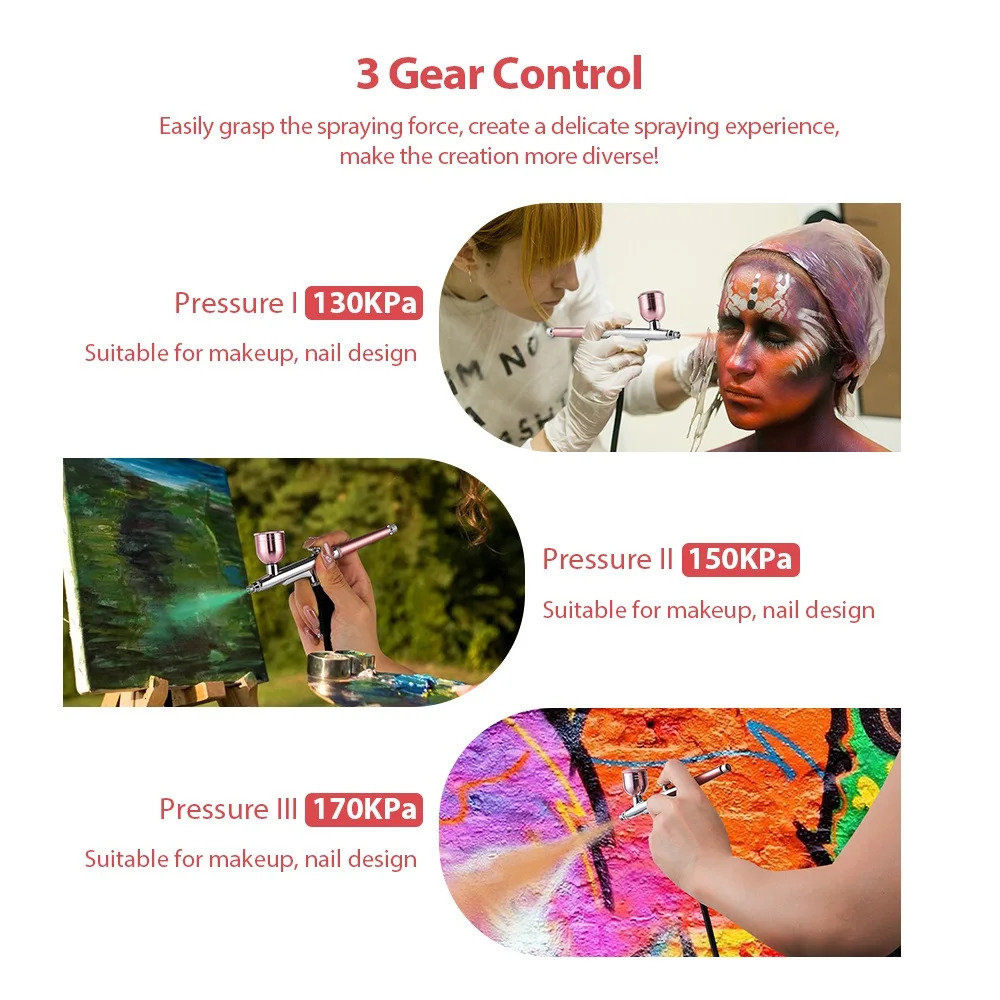 Top 0.m Portable Airbrush With 150cm Air Tube Cake Pastry Painting Sprayer Makeup Barber Nail Art Paint Spray Gun 240627