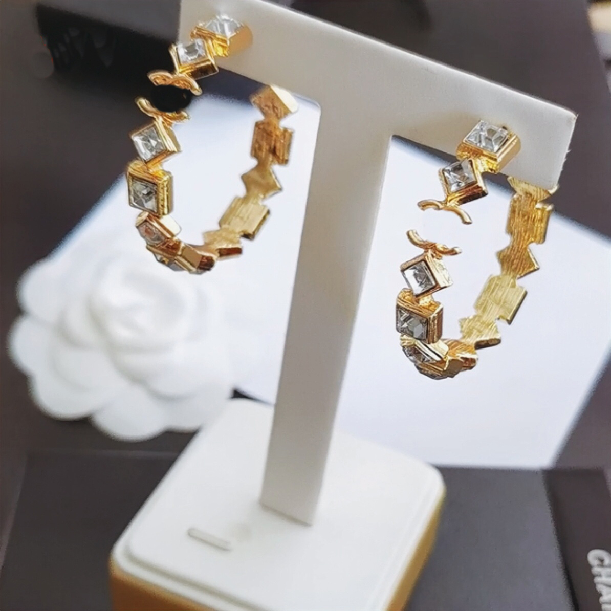 Dangle Letter Wholesale Brand Designer Geometric Big Annulus Earring personality Inlay Crystal Fashion Women's Wedding Christm Jewelry Accessories