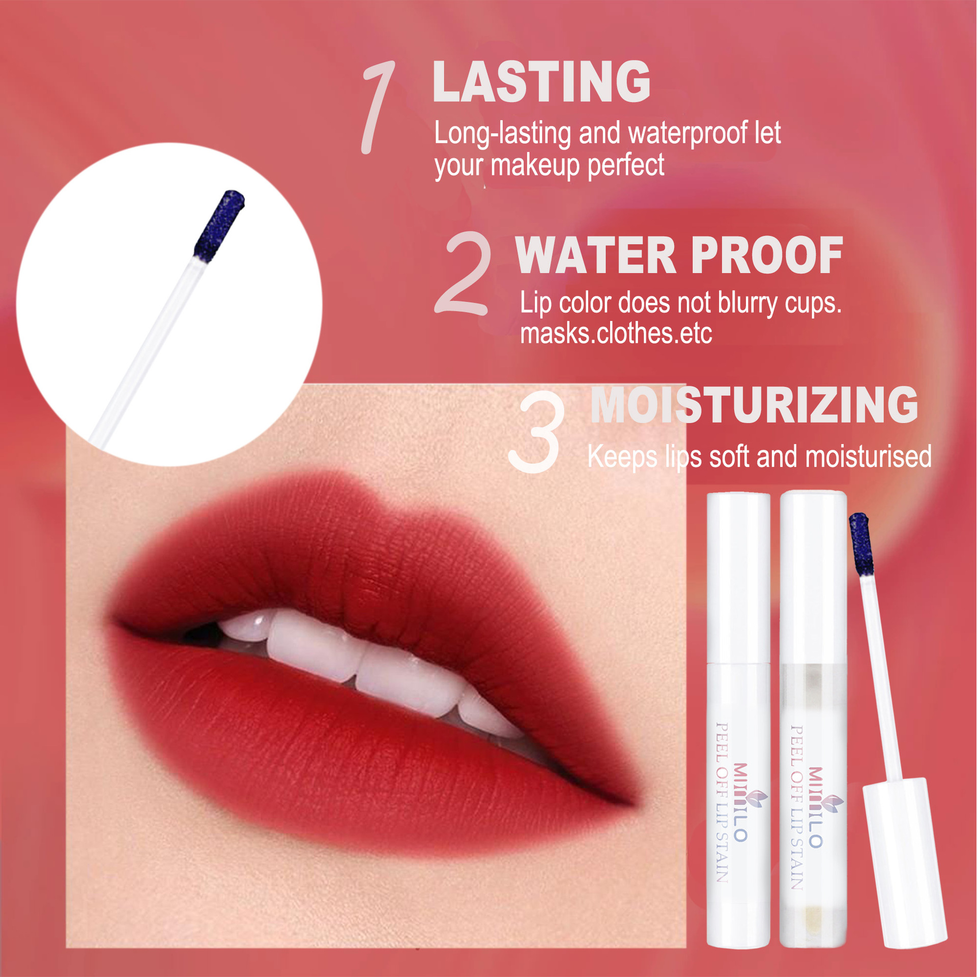 Wonder Liquid Blading Peel & Reveal Lip Color Kit Amazing Peel Off Liquid Lipstick Long Lasting Tear Off Lip Gloss Lip Stain Kit